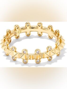 Kendra Scott JADA GOLD BAND RING IN WHITE. Size 6